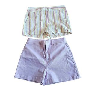 LOFT womens Sz 6 baby purple and multicolor striped 2 shorts bundle